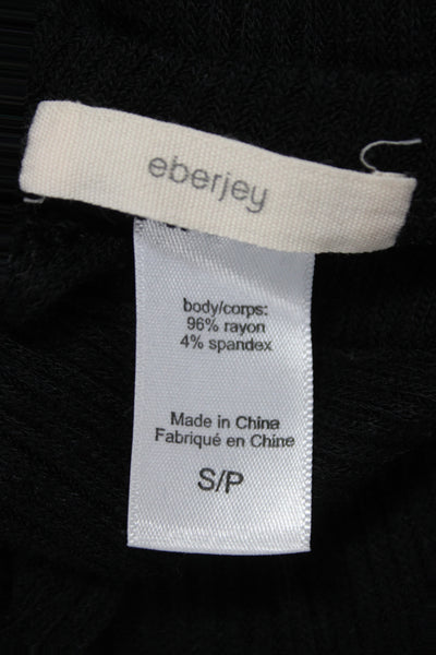 Eberjey Womens Sleeveless Scoop Neck Solid Black Set Size S