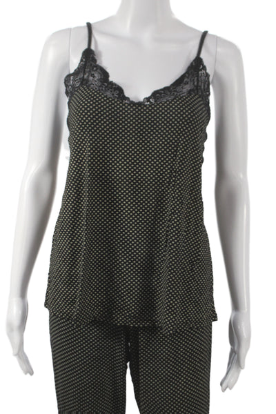 Eberjey Womens Sleeveless Scoop Neck Solid Black Set Size S