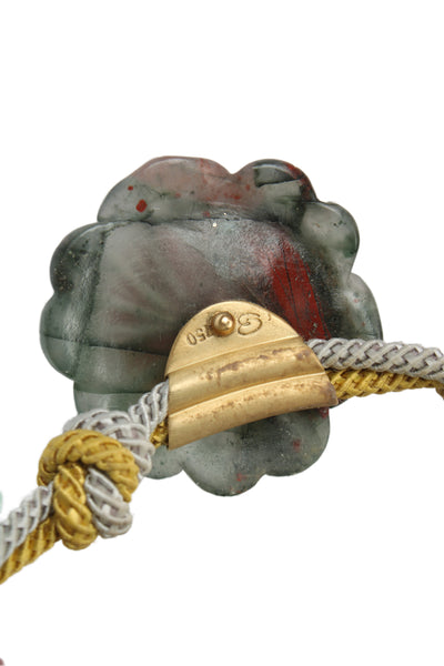 Seaman Schepps x Bettina's Flowers 18K Gold Multistone Carved Flower Necklace
