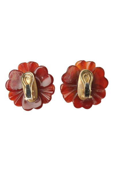 Seaman Schepps x Bettina's Flowers Womens 18K Gold Multistone Carved Earrings