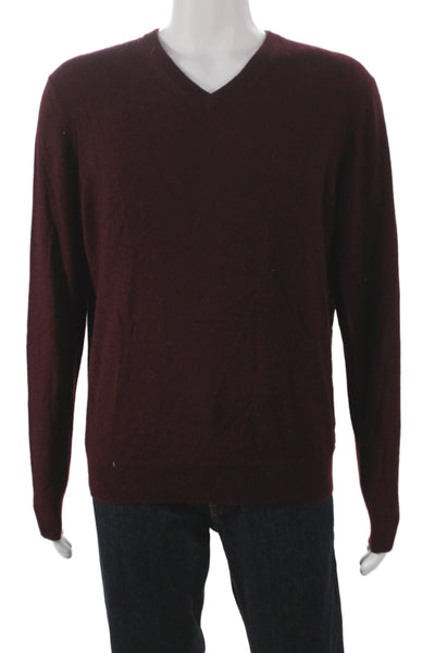 Black Brown 1826 Mens Pullover Cashmere V Neck Brown Sweater Size L