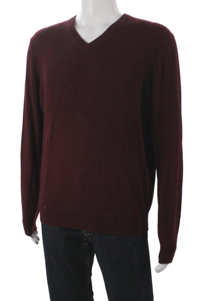 Black Brown 1826 Mens Pullover Cashmere V Neck Brown Sweater Size L