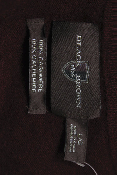 Black Brown 1826 Mens Pullover Cashmere V Neck Brown Sweater Size L