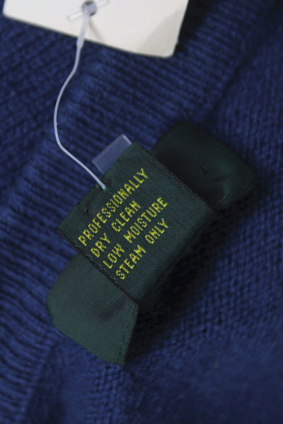 Club Room Mens 100% Merino Wool V Neck Pullover Dark Blue Sweater Size XL