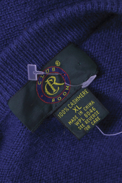 Club Room Mens 100% Merino Wool V Neck Pullover Dark Blue Sweater Size XL