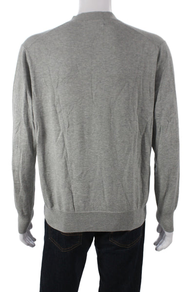 Brooks Brothers Mens V-Neck Button Cashmere Cardigan Gray Size L