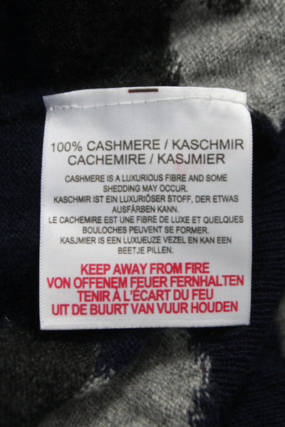 Brodie Mens Dark Blue Camouflage Cashmere Pullover Sweater Size M