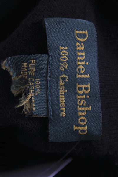 Daniel Bishop Mens 100% Cashmere Pullover Sweater Black Collared Size XL