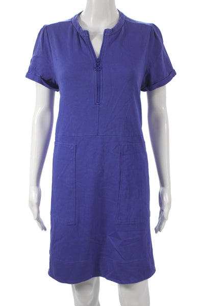 Me + Em Womens T-Shirt Dress Purple V-Neck Short Sleeve Cotton Size 10