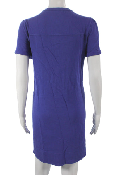 Me + Em Womens T-Shirt Dress Purple V-Neck Short Sleeve Cotton Size 10