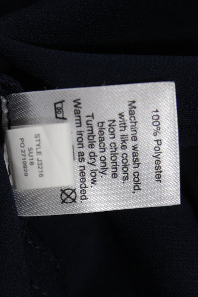 J Crew Womens Dark Blue Collared Shirt Dress Long Sleeve Polyester Size L