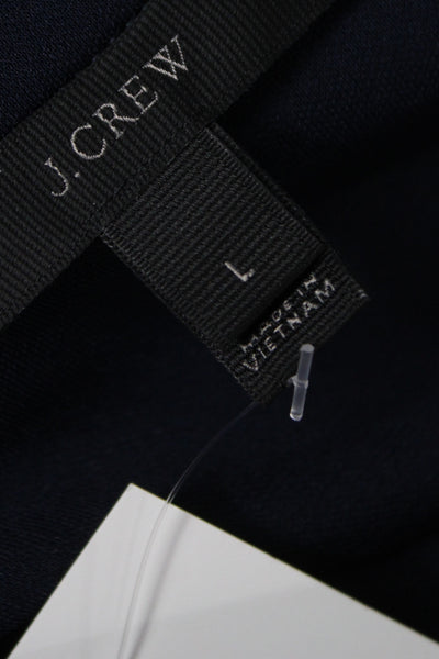 J Crew Womens Dark Blue Collared Shirt Dress Long Sleeve Polyester Size L