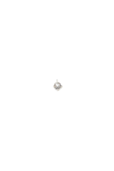 Studex Womens 18K White Gold Cubic Zirconia Piercing Stud Earrings