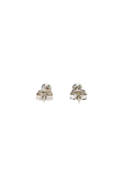 Designer Womens 14K White Gold Cubic Zirconia Bezel Stud Earrings .89g