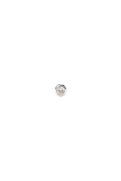Designer Womens 14K White Gold Cubic Zirconia Bezel Stud Earrings .89g
