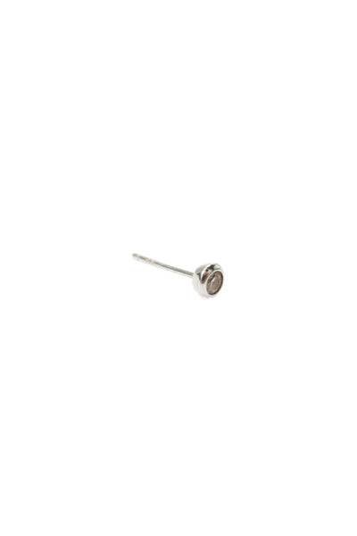 Designer Womens 14K White Gold Cubic Zirconia Bezel Stud Earrings .89g
