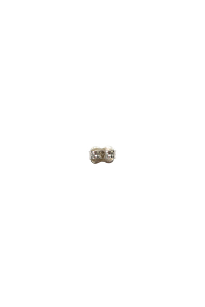 Designer Womens 14K White Gold Cubic Zirconia Bezel Stud Earrings .89g