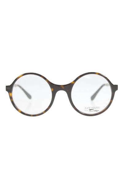 Kate Young For Tura Women's Round Lens Tortoise Frame Sunglasses
