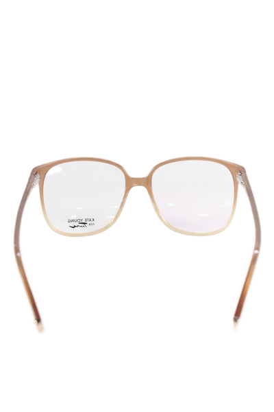Kate Young Women's Clear Lens Beige Frame Sunglasses