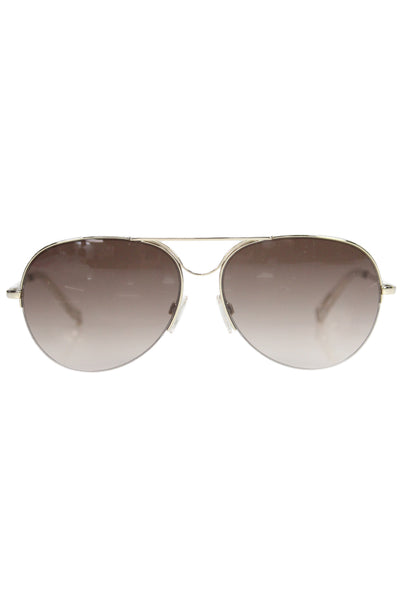 Kate Young Women's Brown Lens Gold Frame Sunglasses