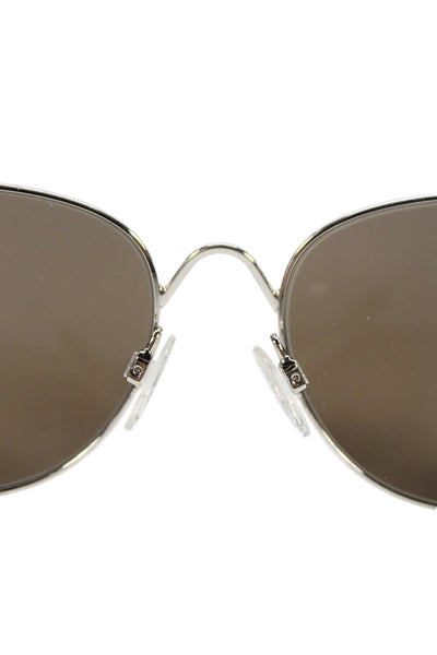 Kate Young For Tura Women's Square Frame Silver Tone Sunglasses