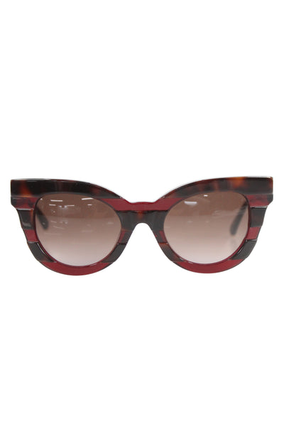 Kate Young Women's Round Frame Brown Tortoise Sunglasses