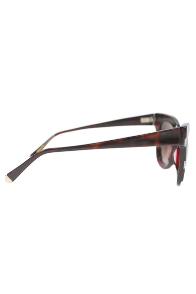 Kate Young Women's Round Frame Brown Tortoise Sunglasses
