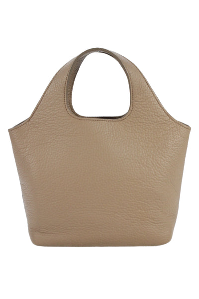 Cuyana Womens Double Handle Grain Leather Mini System Tote Handbag Cappuccino