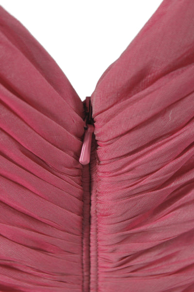 Tadashi Women Wrap Maxi Dress Pink Chiffon V-Neck Sleeveless Size 6