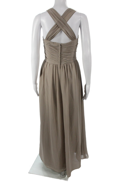 Alfred Angelo Women Maxi Dress Beige Full Length Sleeveless Size 14
