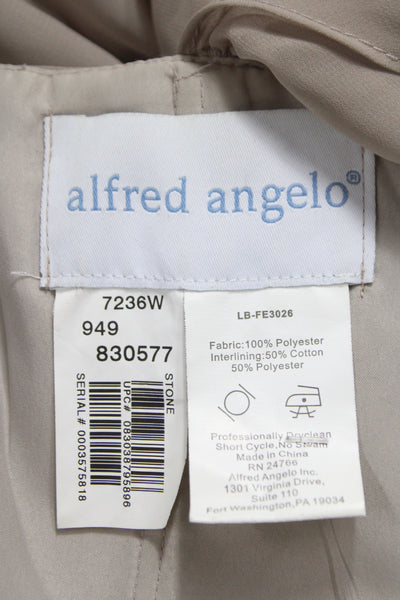 Alfred Angelo Women Maxi Dress Beige Full Length Sleeveless Size 14