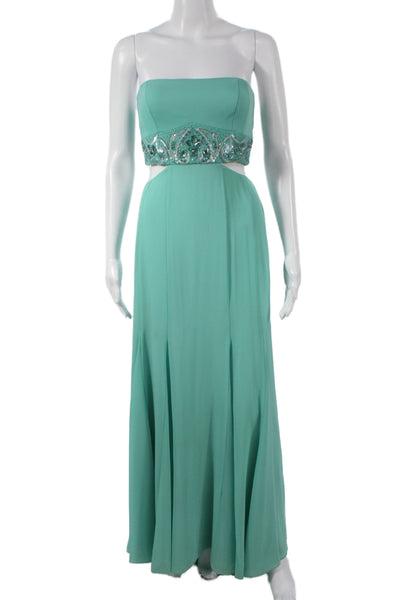 BCBG Max Azria Women Maxi Green Dress Size 2