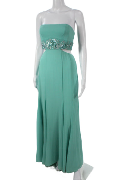 BCBG Max Azria Women Maxi Green Dress Size 2