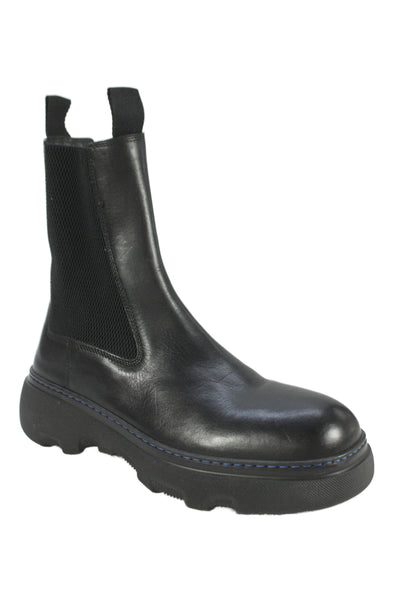 Burberry Womens Leather Platform Mesh Inset Ankle Boots Black Size 40 10