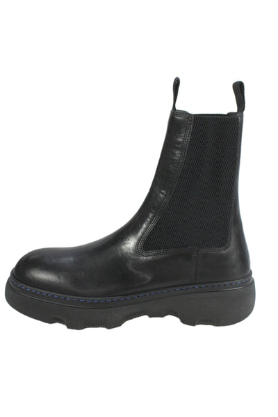 Burberry Womens Leather Platform Mesh Inset Ankle Boots Black Size 40 10