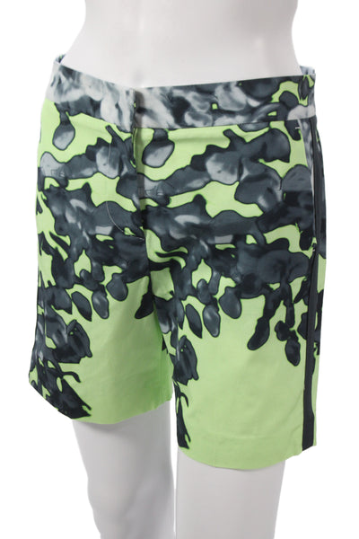 Blue Les Copains Mens Bermuda Shorts Green Camouflage Size 2