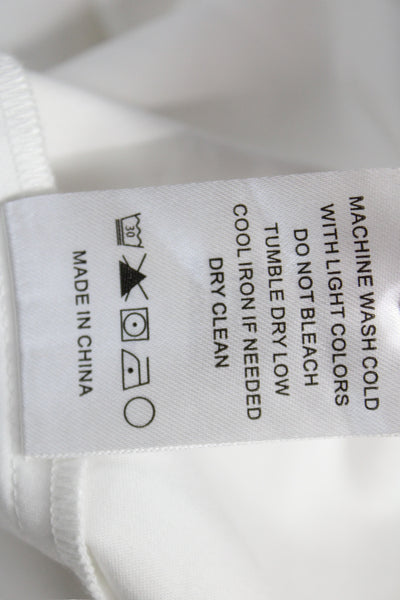 Toccin Womens Maxi Shirt Dress White Collared Long Sleeve Cotton Size S