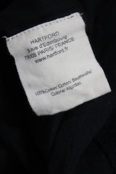 Hartford Women Black Wool Cotton Sequin High Neck Short Sleeve Blouse Size 1