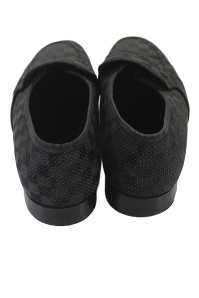 Louis Vuitton Mens Damier Graphite Canvas LV Logo Loafers Black Size 8.5