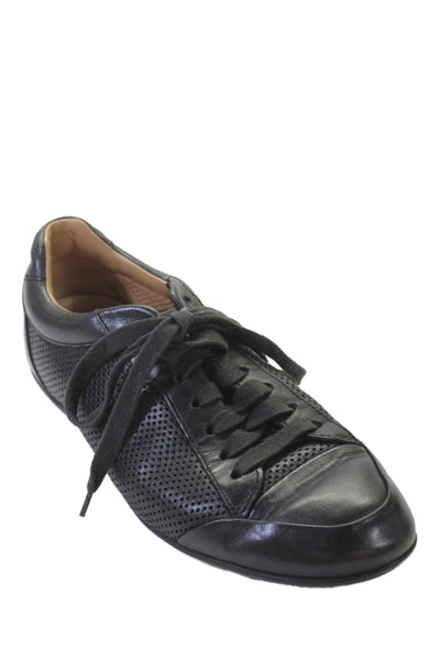 Bally Mens Leather Lace Up Walking Sneakers Black Size 6 D