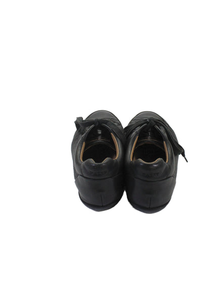 Bally Mens Leather Lace Up Walking Sneakers Black Size 6 D