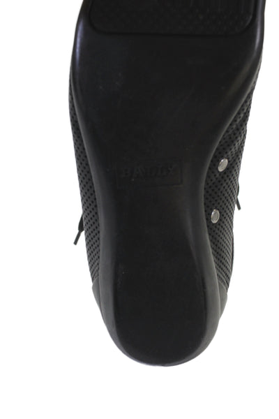 Bally Mens Leather Lace Up Walking Sneakers Black Size 6 D