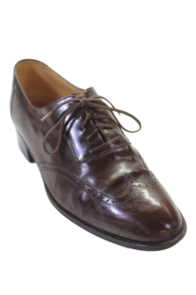 Bally Mens Leather Lace Up Oxford Dress Shoes Brown Size 6.5