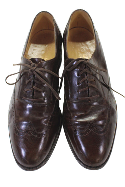 Bally Mens Leather Lace Up Oxford Dress Shoes Brown Size 6.5
