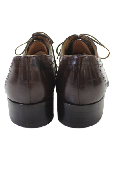 Bally Mens Leather Lace Up Oxford Dress Shoes Brown Size 6.5