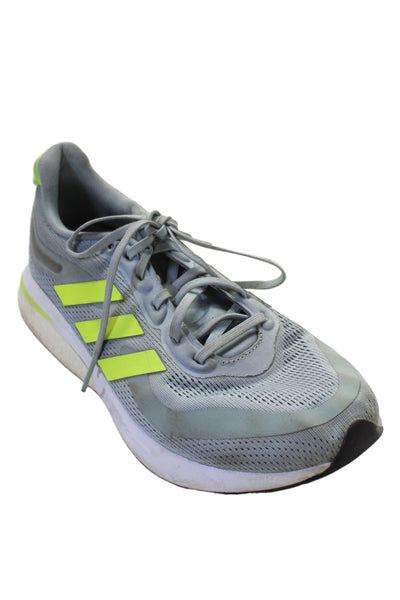 Adidas Mens Lace Up Supernova Sneakers Blue Neon Green Size 10