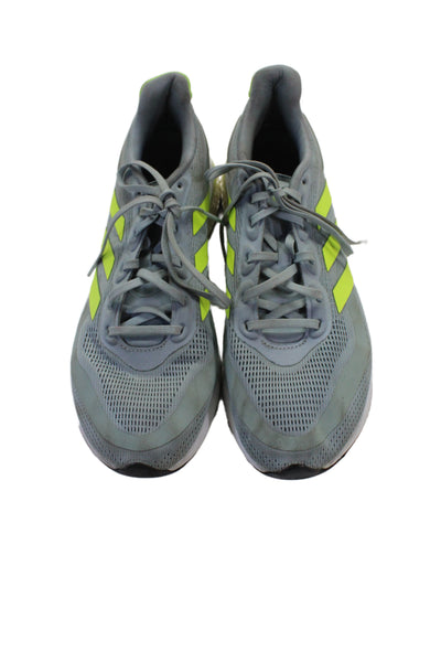 Adidas Mens Lace Up Supernova Sneakers Blue Neon Green Size 10
