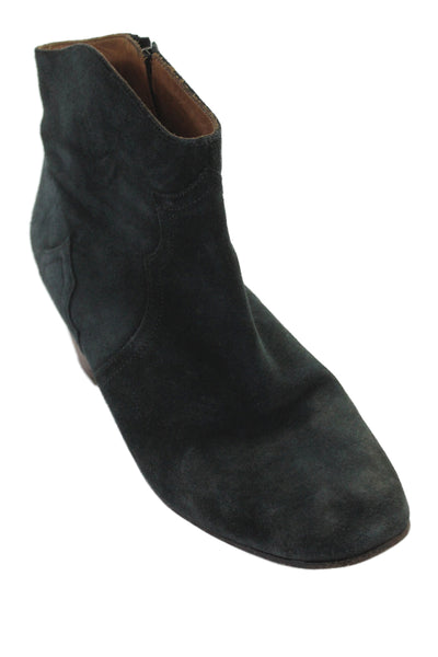 Isabel Marant Etoile Womens Suede Cowboy Ankle Boots Green Size 40 10