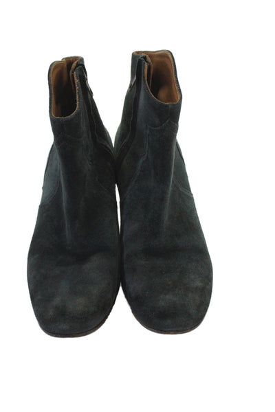 Isabel Marant Etoile Womens Suede Cowboy Ankle Boots Green Size 40 10