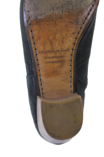 Isabel Marant Etoile Womens Suede Cowboy Ankle Boots Green Size 40 10